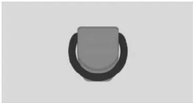 Simple 3D-rendered object resembling a button or knob with a rounded top and black base (no text or symbols)