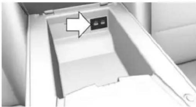 Interior view of a modern kitchen appliance with a highlighted outlet (no text or symbols visible)