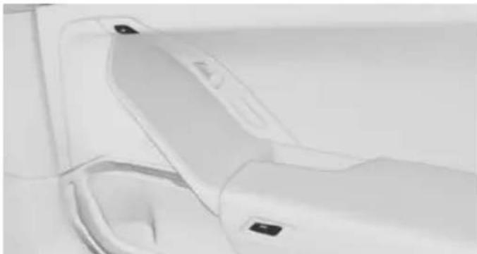 Close-up of a white automotive seatbelt with visible door and seat (no text or symbols)