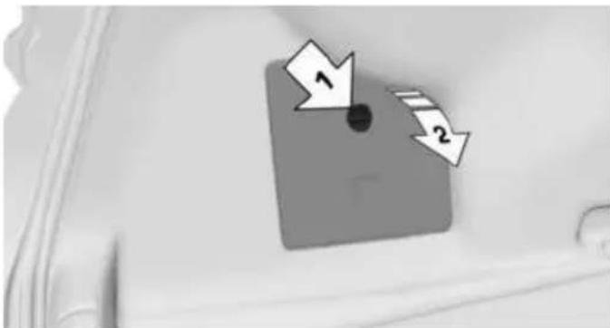 Diagram showing a labeled object with arrows pointing to numbered parts, likely indicating movement or direction.