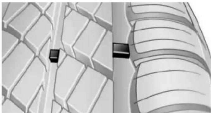 Diagram showing two views of a vehicle's side profile: front view with grid-like blocks and right side with rectangular elements (no text or symbols)