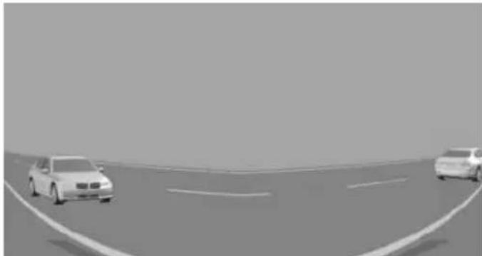 Two cars driving on a curved road, no visible text or symbols