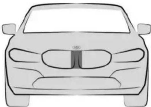 Front view line drawing of a car (no text or symbols)