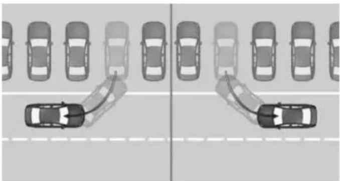 Top-down view of a multi-lane road intersection with cars on both sides (no text or symbols)