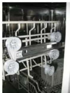 Industrial piping system with multiple valves and gauges (no visible text or labels)