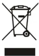 Symbol of a trash bin with crossed lines indicating no waste or restriction, and a solid black rectangle below (no text or labels)