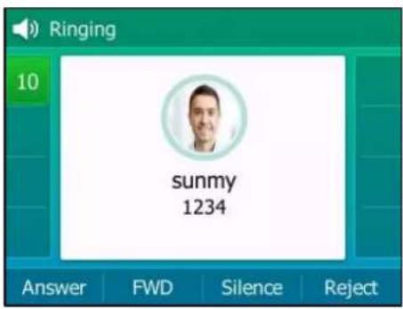 Ringing 10 sunmy 1234 Answer FWD Silence Reject