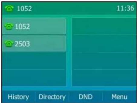 1052 11:36 1052 2503 History Directory DND期間 DND Menu