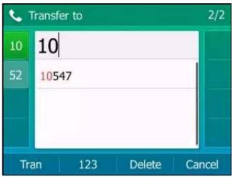 Transfer to 2/2 10 10547 52 Tran 123 Delete Cancel