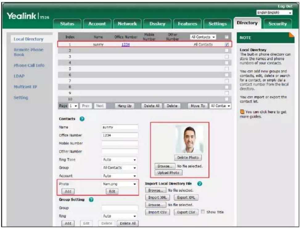 Yealink | TS2S Log Out English (english) Index Name Office Number Mobile Other All Contacts 1 sunny 1234 All Contacts ✓ 2 3 4 5 6 7 8 9 10 Page 1 Prev Next Hang Up Delete All Delete Move To All Contact Contacts ? Name sunny Office Number 1234 Mobile Number Other Number Ring Type Auto Group All Conta…