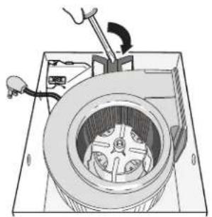 Mechanical diagram showing a hand operating a tool on a car wheel assembly (no text or symbols visible).