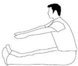 Line drawing of a person sitting with arms extended (no text or symbols)
