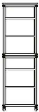 Pure structural frame diagram with no text, numbers, or symbols