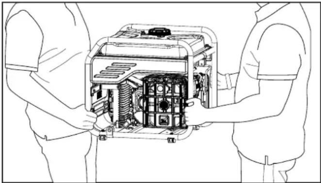 Line drawing of two hands holding an open electrical device (no text or symbols visible)