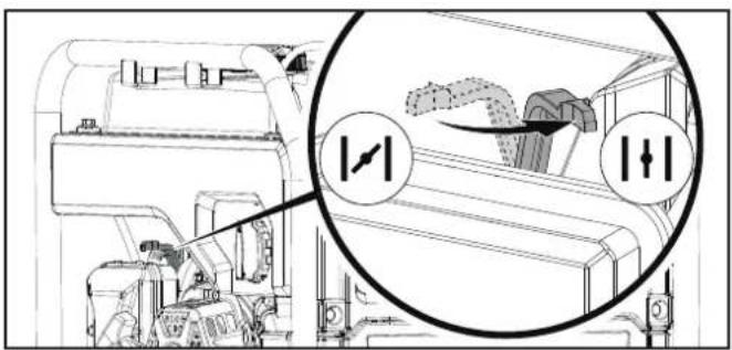 Technical diagram showing a mechanical assembly with labeled parts and an inset magnified view highlighting features like '指引' (guide) and '↓↓' (downward)