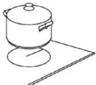 Line drawing of a cooking pot on a stand (no text or symbols)