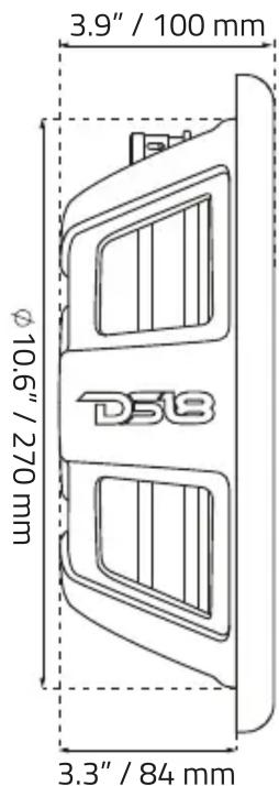3.9" / 100 mm Ø10.6" / 270 mm DS8 3.3" / 84 mm