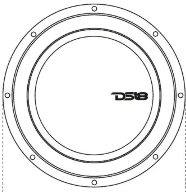 Circular diagram with concentric rings and mounting holes, no text or symbols present