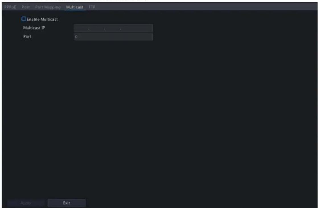 PPPoE Port Port Mapping Multicast FTP Enable Multicast Multicast IP Port 0 Apply Exit