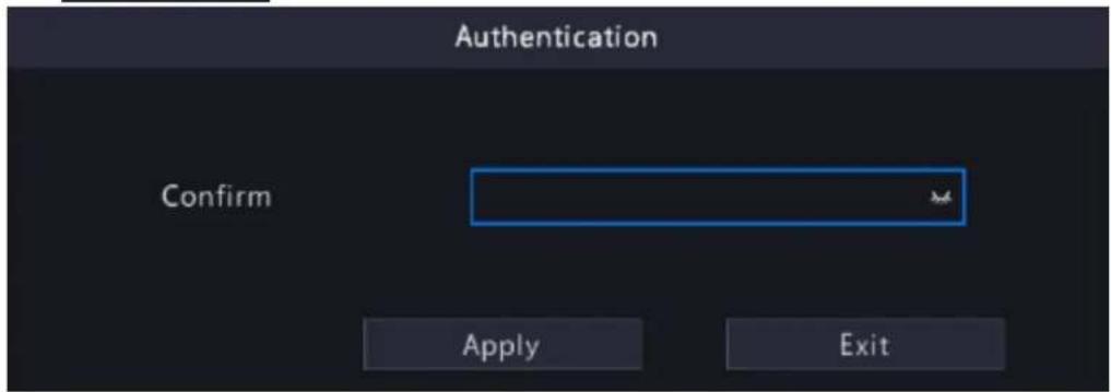 Authentication Confirm Apply Exit
