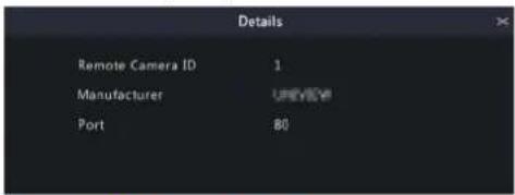 Details Remote Camera ID 1 Manufacturer UNREVIEW Port 80