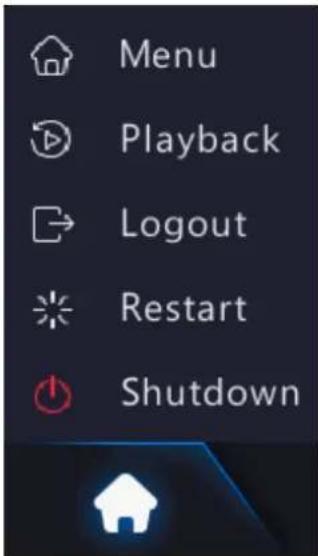 Menu Playback Logout Restart Shutdown