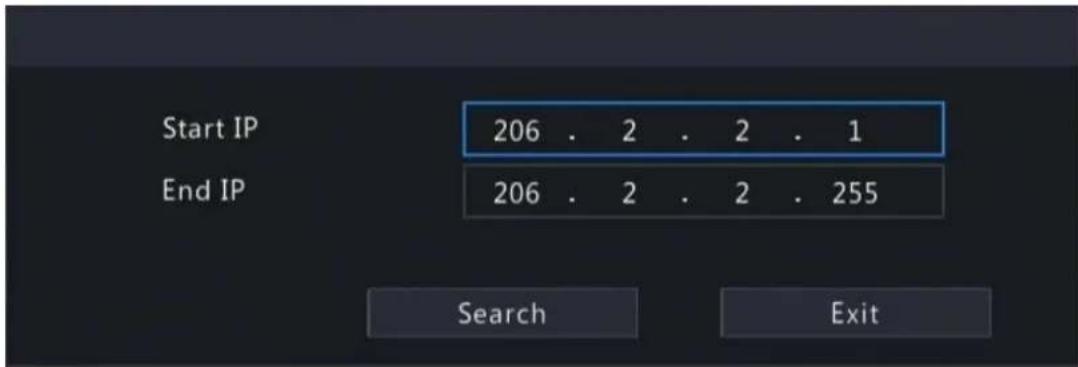 Start IP 206 . 2 . 2 . 1 End IP 206 . 2 . 2 . 255 Search Exit