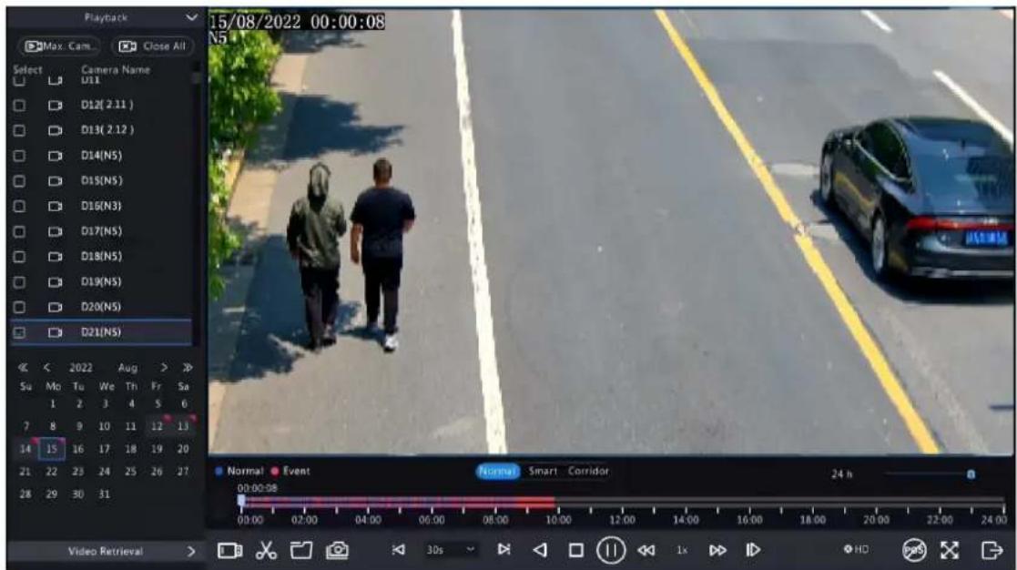 Playback Max. Cam Close All Select Camera Name D11 D12(2.11) D13(2.12) D14(NS) D15(NS) D16(N3) D17(NS) D18(NS) D19(NS) D20(NS) D21(NS) 15/08/2022 00:00:08 N5 << 2022 Aug >> Su Mo Tu We Th Fr Sa 1 2 3 4 5 6 7 8 9 10 11 12 13 14 15 16 17 18 19 20 21 22 23 24 25 26 27 28 29 30 31 Normal Event Normal Sm…
