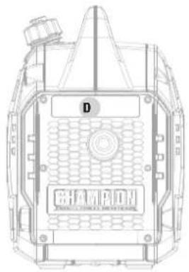 Technical line drawing of a mechanical device with labeled components (no readable text or symbols)