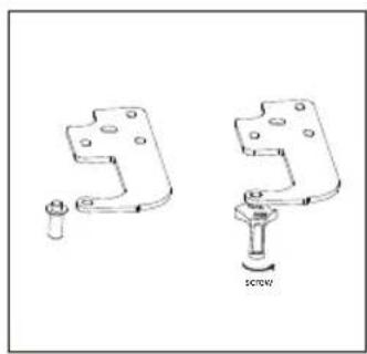 Technical line drawing of two mechanical components with bolts and a screw (no text or symbols)