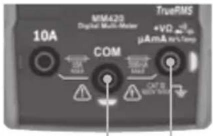 10A MM420 Digital Multi-Meter COM TrueRMS +VD μAmA max temp 10A MAX 10A MAX CAP to min-max