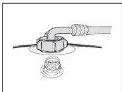 Diagram of a hand holding a pipe with a bolt and a spring (no text or symbols)