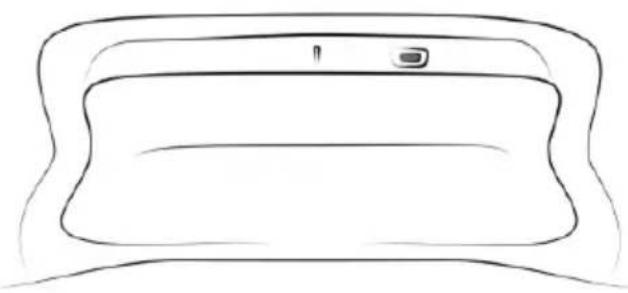 Simple line drawing of a rectangular object with a small square on top (no text or symbols)