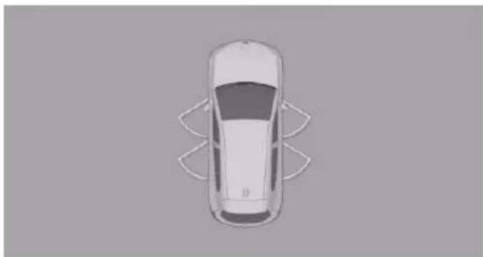 Top-down view of a car with visible steering wheel and side brackets (no text or symbols)