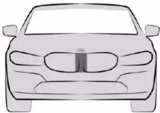Front view line drawing of a car (no text or symbols)