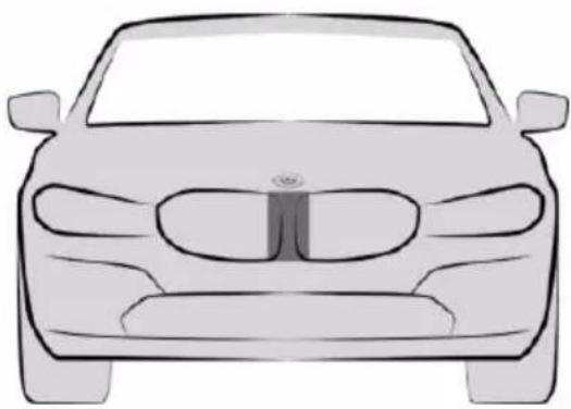 Front view line drawing of a car (no text or symbols)