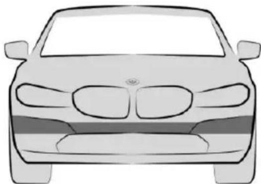 Front view line drawing of a car (no text or symbols)
