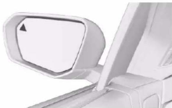 Close-up of a car front mirror and side panel, showing no text or symbols