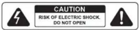 CAUTION RISK OF ELECTRIC SHOCK. DO NOT OPEN