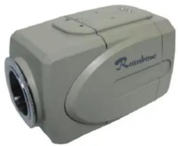 Exterior view of a beige cylindrical device labeled 'Rainbow' (no additional text or symbols visible)