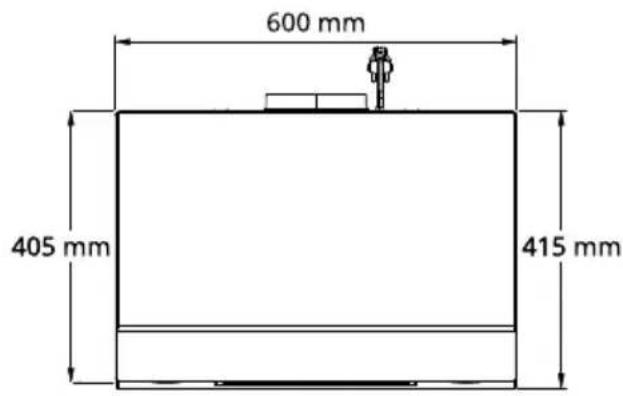 600 mm, 405 mm, 415 mm