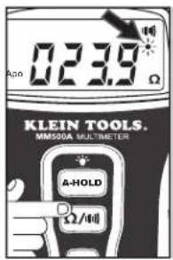 023.9 KLEIN TOOLS. MM500A MULTIMETER A-HOLD Ω/4Hz