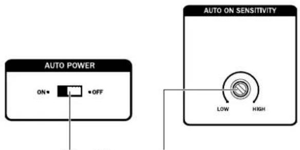 AUTO POWER ON • OFF AUTO ON SENSITIVITY LOW HIGH