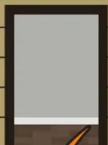 Blank whiteboard with a small orange pen icon at the bottom (no text or symbols)