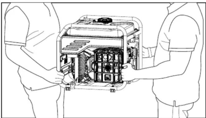 Line drawing of two hands holding an open electrical device (no text or symbols visible)