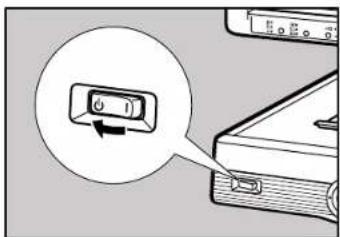 Diagram showing a button labeled '0' pointing to a device interface with a radio button, likely illustrating a function or operation.