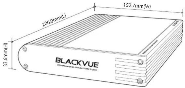 206.0mm(L) 152.7mm(W) 33.6mm(H) BLACKVUE POKOS MAX 1A THA BATTERY & BOX 152.7mm(W)