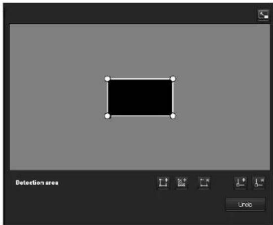 Simple geometric shape with a black rectangle and white corner dots, displayed in a software interface window (no text or symbols on the shape itself).