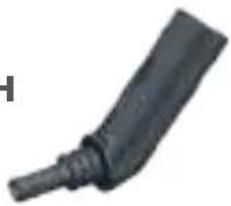 Close-up of a black plastic plug or connector (no visible text or symbols)