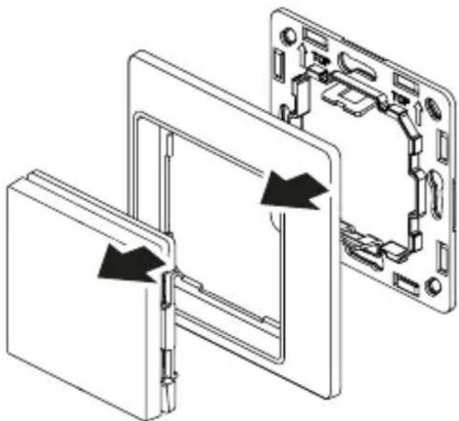 Technical line drawing of a mechanical assembly with arrows indicating internal components (no text or symbols)